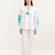 White women's embroidered shirt Chrysanthemum with author's embroidery on the sleeves - Image #8