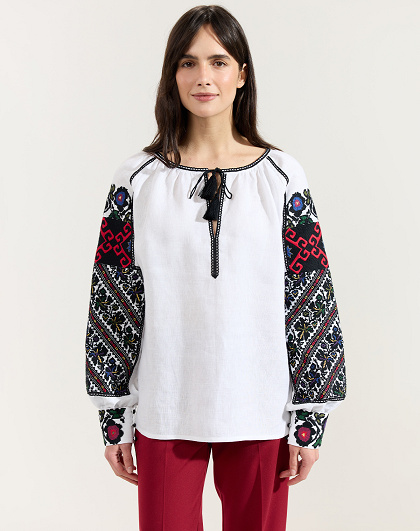 Women's shirt Borshchiv Sleeves with contrasting embroidery on the sleeves - Image #1
