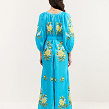Evelina Blue women's dress with floral embroidery - Image #4