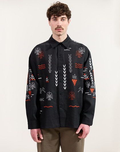 Сорочка чоловіча Men's Slovo Black із символами Розстріляного відродження - Зображення №1