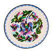 Дерев'яна тарілка Фіолетовий птах із самчиківським розписом, 20 см - Зображення №1