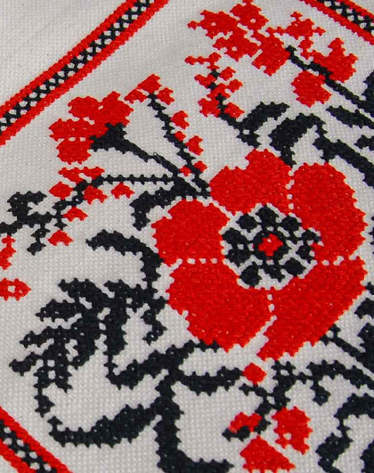 Лляна екосумка з вишитами квітами  (бежева бавовна) - Зображення №3
