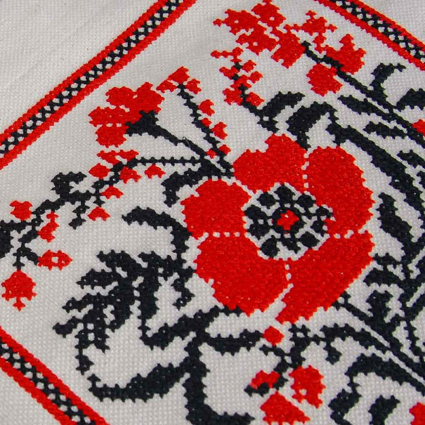 Льняная экосумка с вышитыми цветами (бежевый хлопок) - Изображение №3