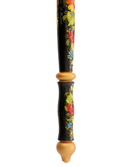 Wooden mace on a stand, hand-painted in Petrykivka style - Image #5