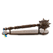 Carved wooden mace Trident on a stand, 55 cm - Image #2