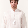 Shirt for men Bilosvit white with white embroidery, long sleeves - Image #5