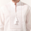 Shirt for men Bilosvit white with white embroidery, long sleeves - Image #6