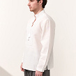 Shirt for men Bilosvit white with white embroidery, long sleeves - Image #2