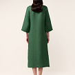 Peony embroidered dress made of green linen - Image #4