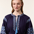 Midi dress Heritage in navy blue linen - Image #5