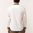 Borshchiv white men's shirt with colorful geometric embroidery - Image #4